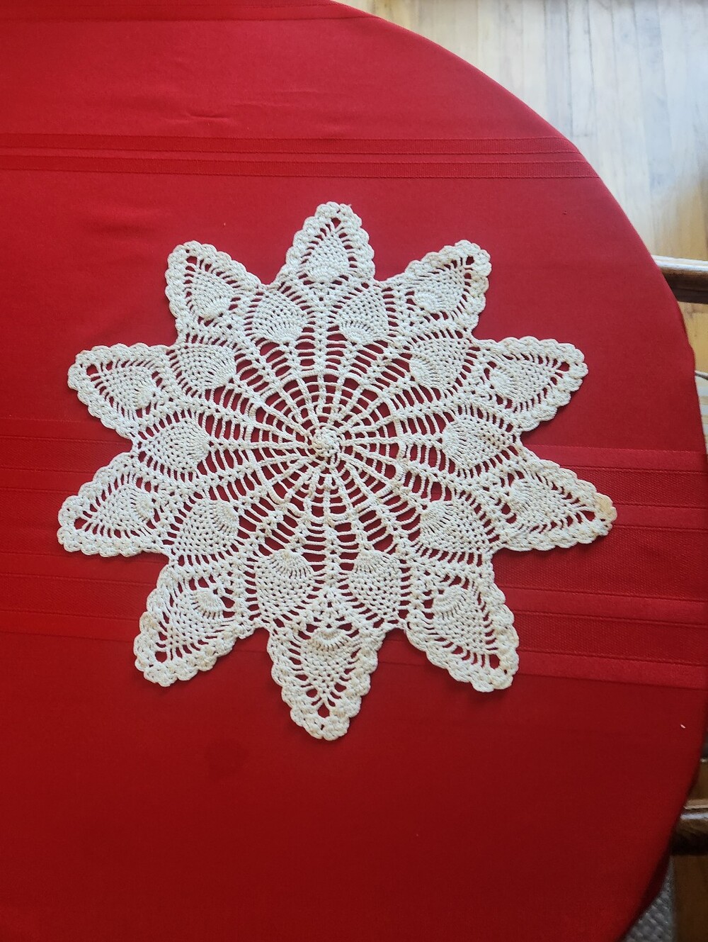 Hand-Crocheted White Starburst Doily - Decorative Table Accent